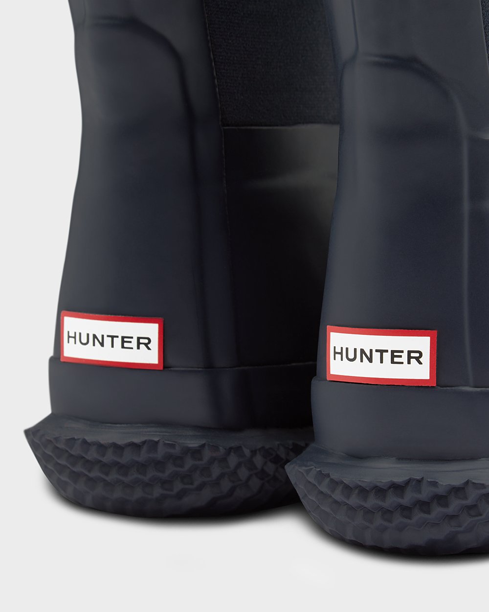 Botas De Nieve Hunter Niños Original Big Insulated Roll Top Sherpa - Azul Marino - Argentina 4015EXZ